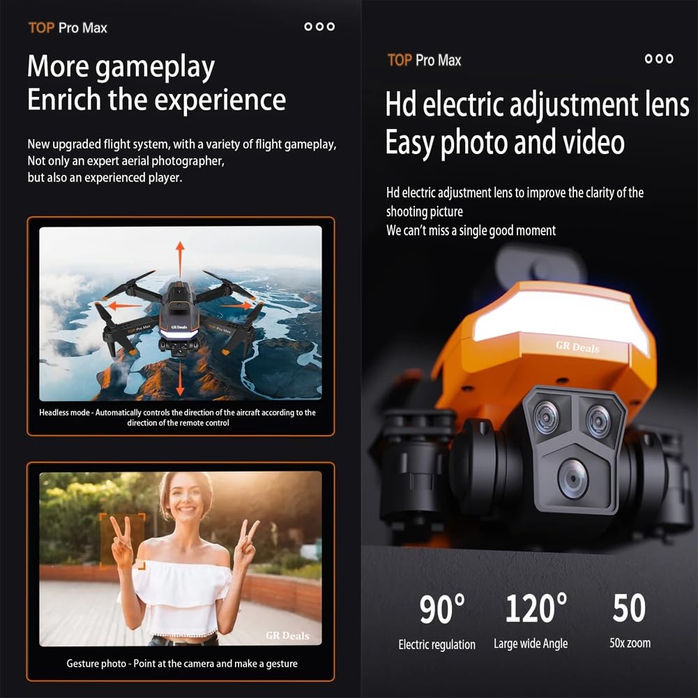 P18 Pro Drone 4K GPS HD Triple Camera Optical Flow Positioning Obstacle Avoidance HD Photography