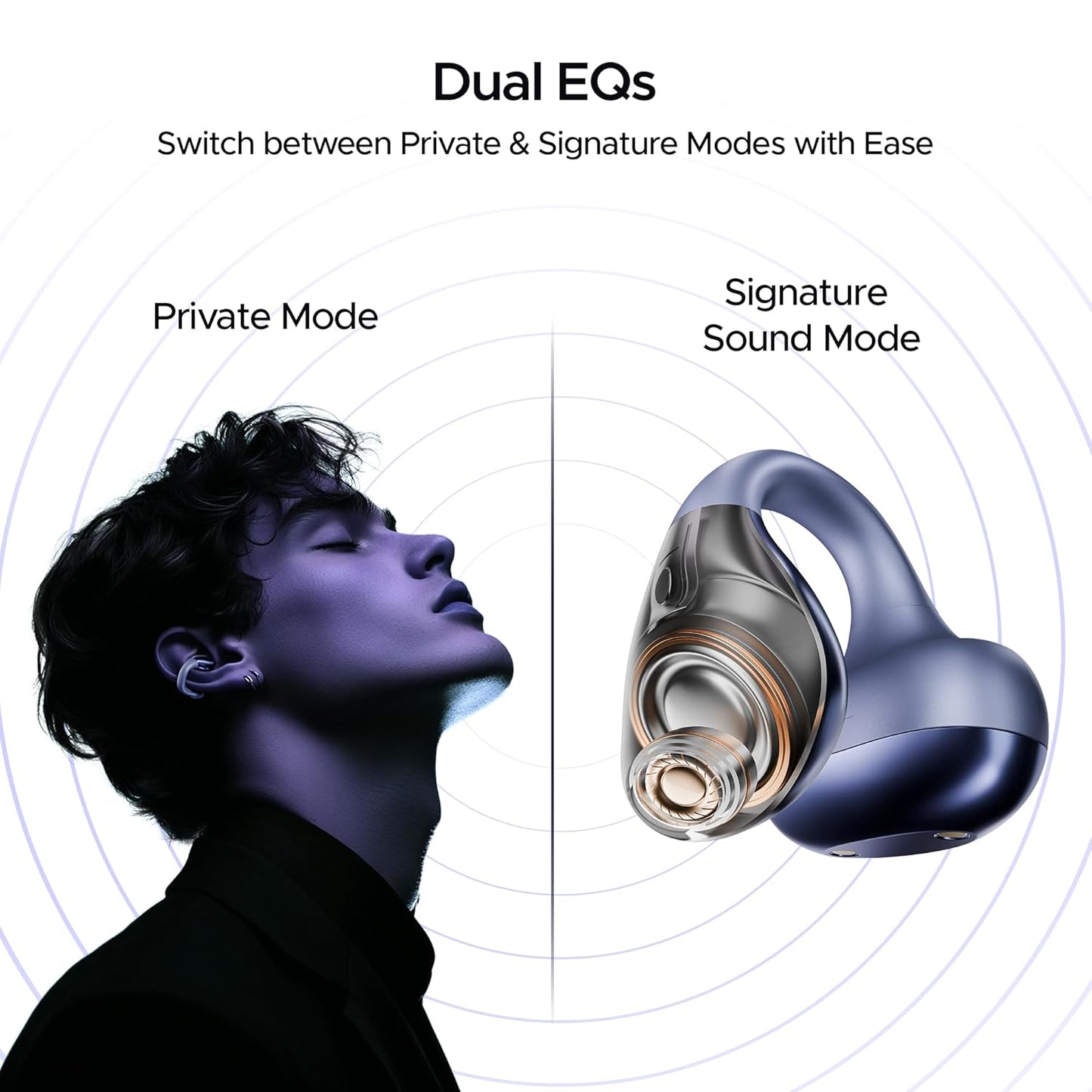 boAt Airdopes Loop Bluetooth in Ear Earbuds W/Clip-On Fit, Air Conduction Tech, 50HRS Battery, 4Mics Enx, Dual EQ Modes, 12Mm Drivers, 40Ms Latency,ASAP Charge,OWS Ear Buds Earphones